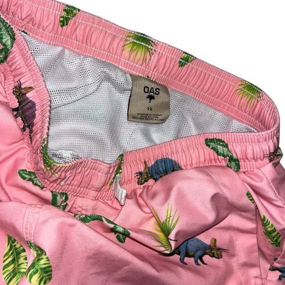 Oas kids boys swim trunks pink dinosaurs 12 bathing suit swimsuit - Picture 4 of 5